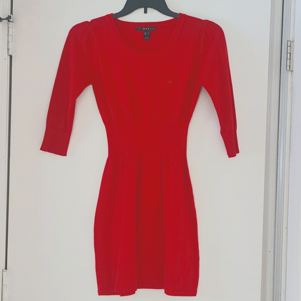 Sweater Dress by MNG Mango.  Red  Size S